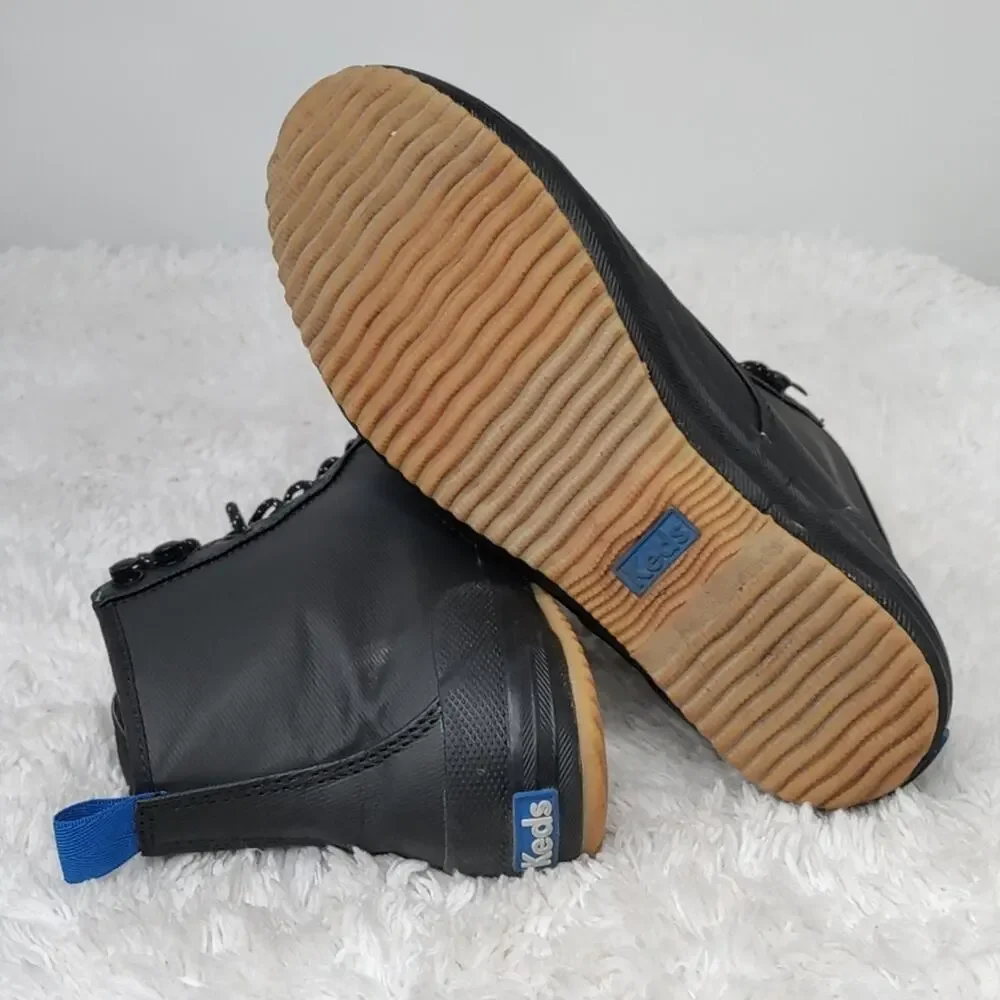 Black Keds rain booties sz 6.5
